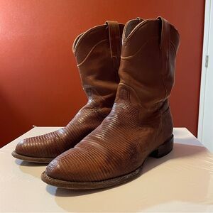 Tecovas Men’s The Nash Bourbon Lizard Exotic Brown Leather Pull On Western Boots